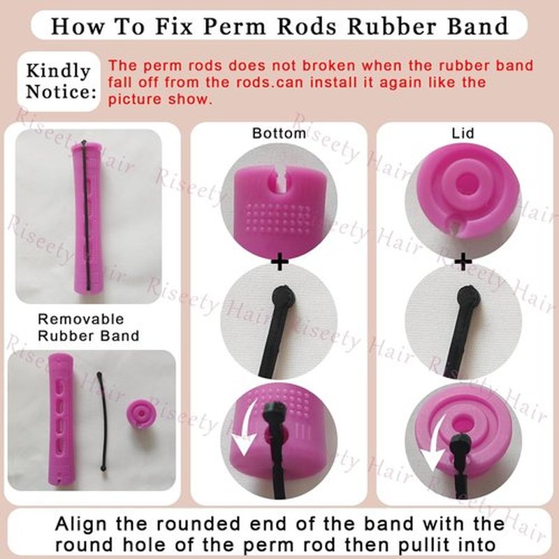 Skiennix Perm Rods - 40 Pcs Beige Plastic Curlers for Short Hair | Medium Size Hair Styling Tools
