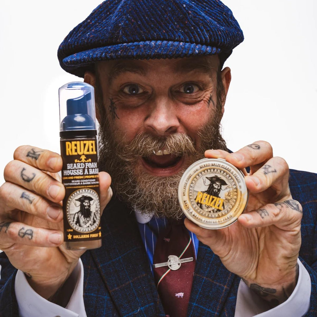 REUZEL Clean & Fresh Beard Care Gift Set, Beard Balm and Foam, Hydrating, Non-Greasy Finish