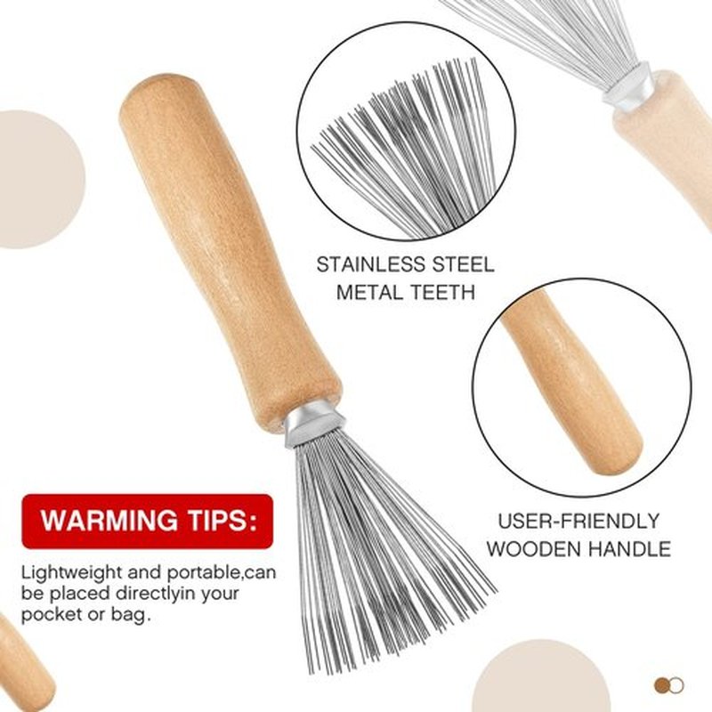 Suclain 5 Pcs Hairbrush Cleaner Tool Comb Set Mini Hairbrush Dirt Remover with Metal Wire Rake 2 in 1 Comb Cleaner for Removing Hair Dust Home and Salon Use