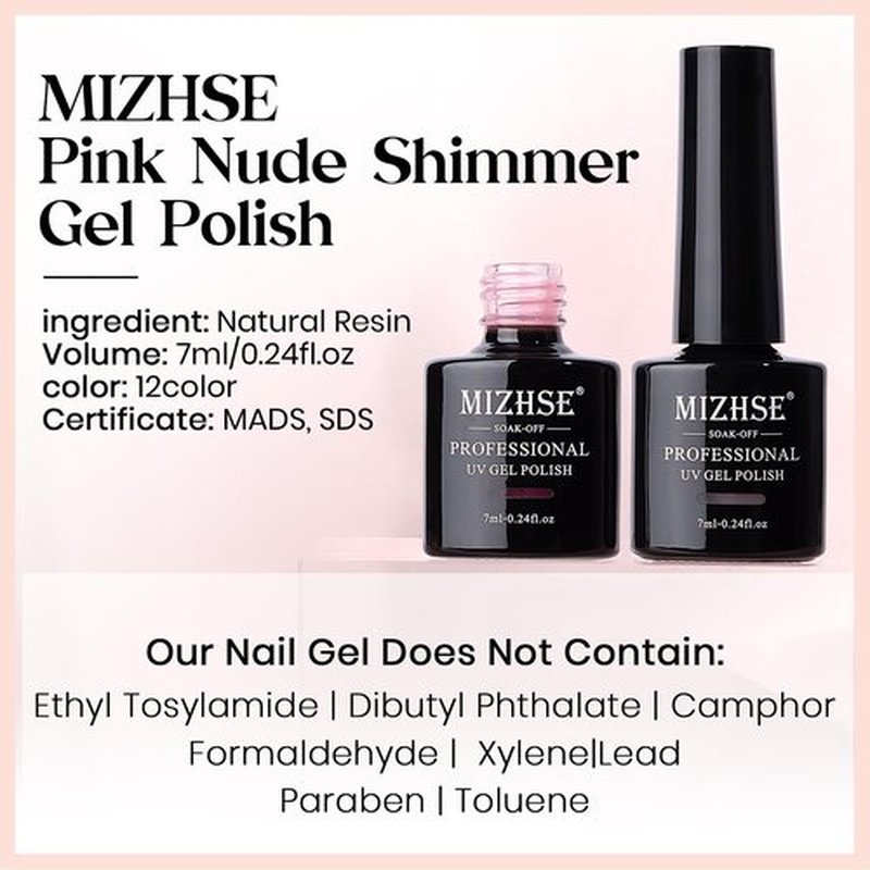 MIZHSE Jelly Gel Polish Nude Translucent 12 Colors, Spring Clear Pink Jelly Gel Nail Polish Set UV/LED Sheer Manicure DIY Nail Art for Home Salon