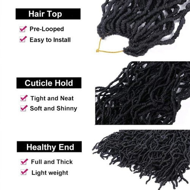 8 Packs Soft Locs Crochet Hair Pre Looped 24 Inch Faux Locs Crochet Braids for Butterfly Locs Synthetic Hair For Black Women (1B, 24 Inch (Pack of 8))