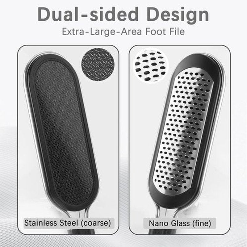 FREATECH 2-in-1 Nano Glass & Stainless Steel Foot File - Professional Callus Remover for Smooth Heel Care