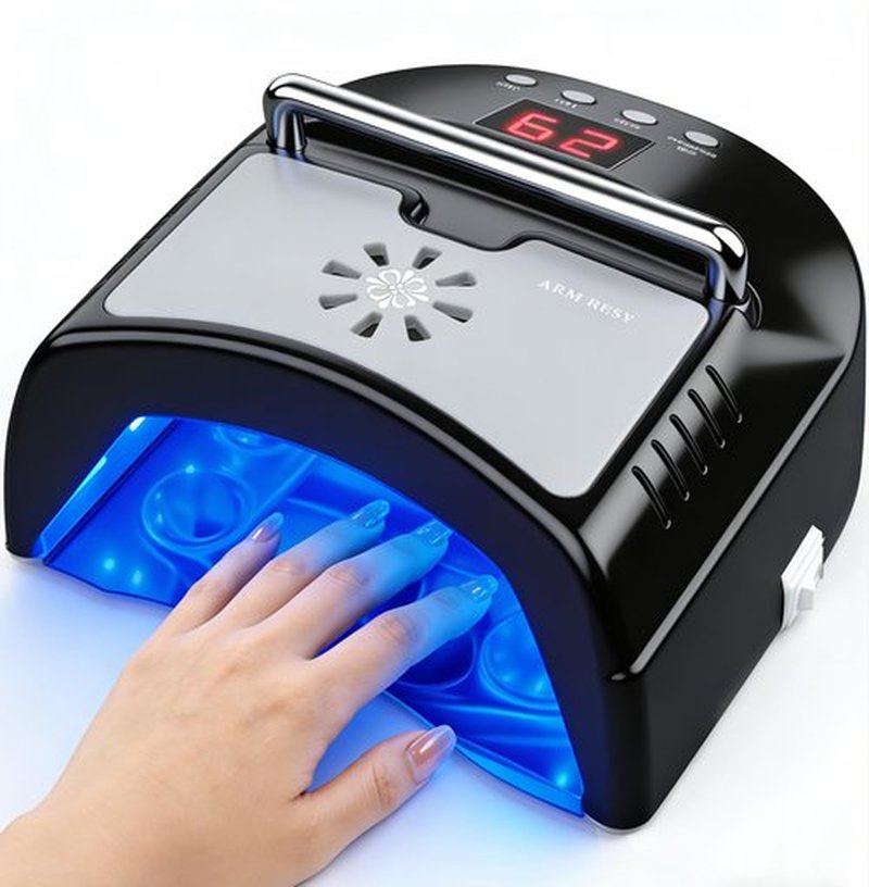 OBEEGOO Cordless UV LED Nail Lamp,72W Professional Nail Dryer for Gel Polish with Fan - UV Light for Gel Nails with 36 Upgraded Light Beads, LED Gel Nail Lamp for Salon & Home DIY (Black)