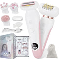 UPTARD 5 in 1 Electric Shaver for Women,Epilators Hair Removal for Women's Body, Electric Razor for Women Legs Public Area Bikini Trimmer, Face Scrubber, Facial Cleaning Brush Dry Wet Gift Set (Pink)