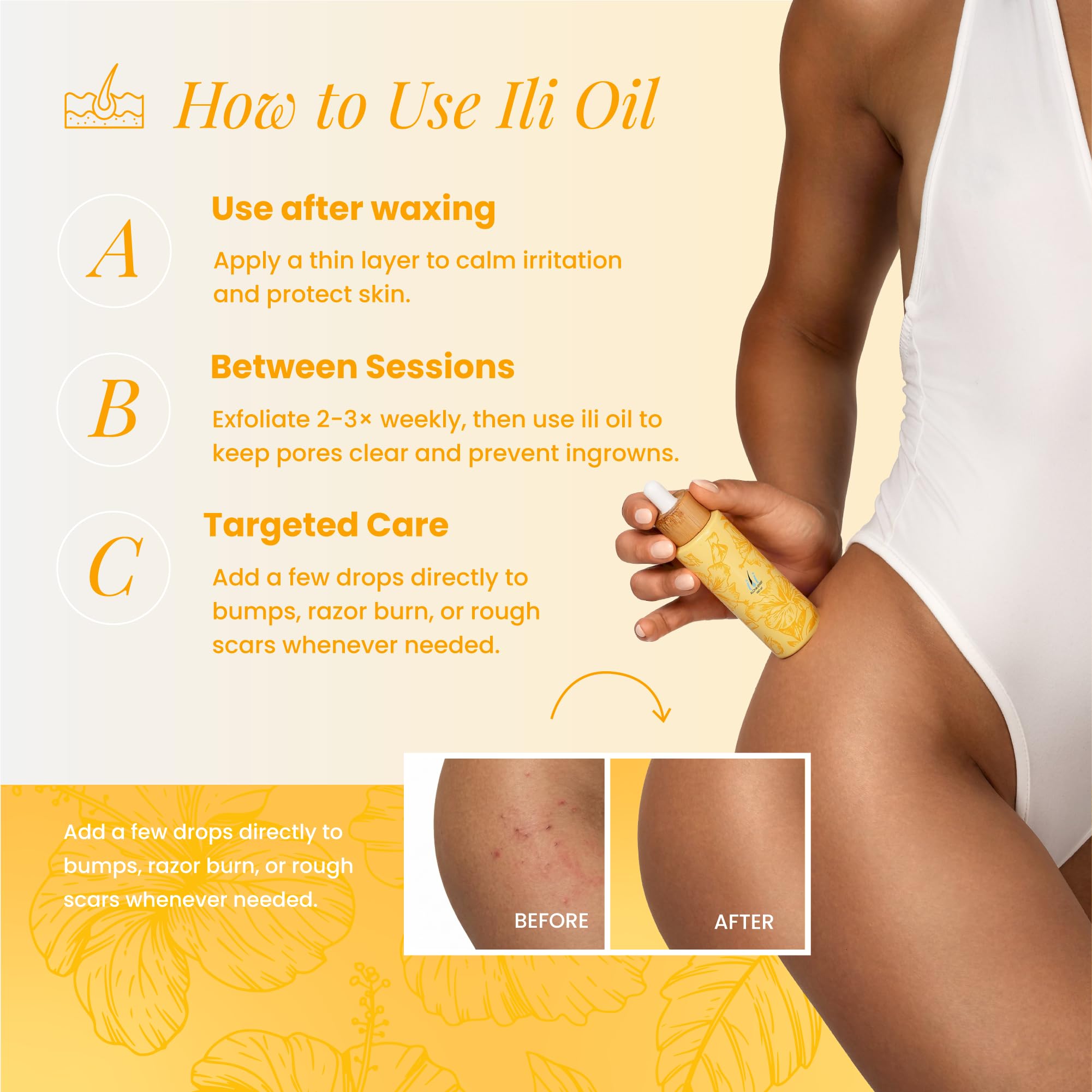 ili Oil 60ml – Ingrown Hair Treatment & Post-Wax Soothing Oil for Smooth Skin, Prevents Razor Bumps, Hydrates & Calms Irritation – Fast Absorbing, Lightweight Botanical Formula