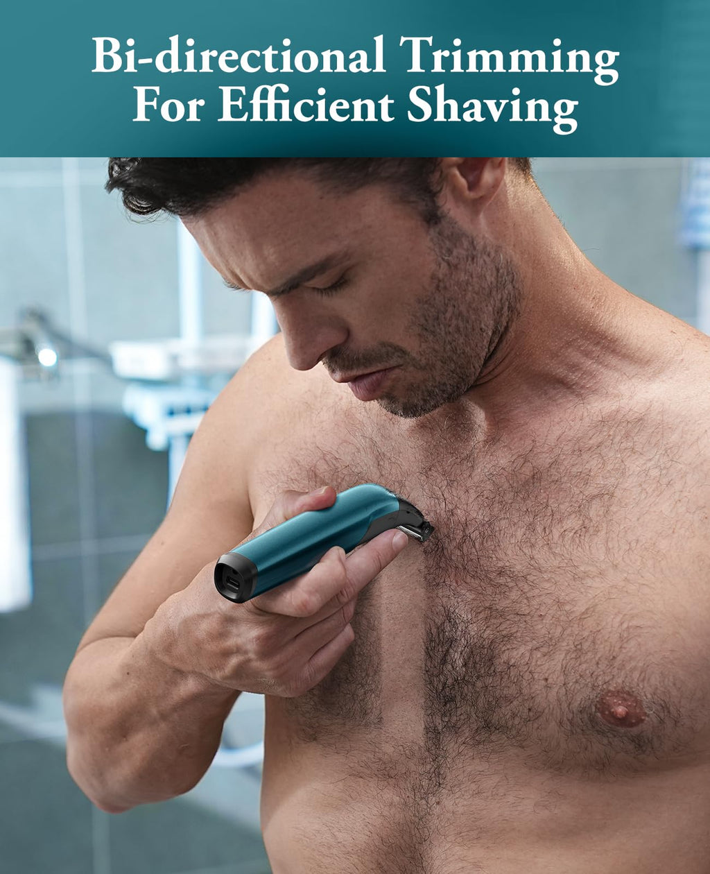 kensen Body Hair Trimmer for Men - 6.0 Upgraded Groin & Pubic Hair Trimmer, 2-in-1 Professional Dual-Head Body Shaver IPX6 Waterproof Wet/Dry Use Rechargeable Versatile Ball Shaver (Green)