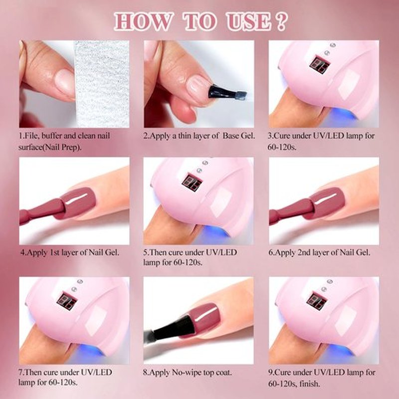 MTSSII 8 Colors Gel Nail Polish Set, Fall Colors Nude Pink Burgundy Glitter Brown Gel Polish Set Long-Lasting Uv Lamp Cured Soak off Nail Art Kit for Home Nail Salon