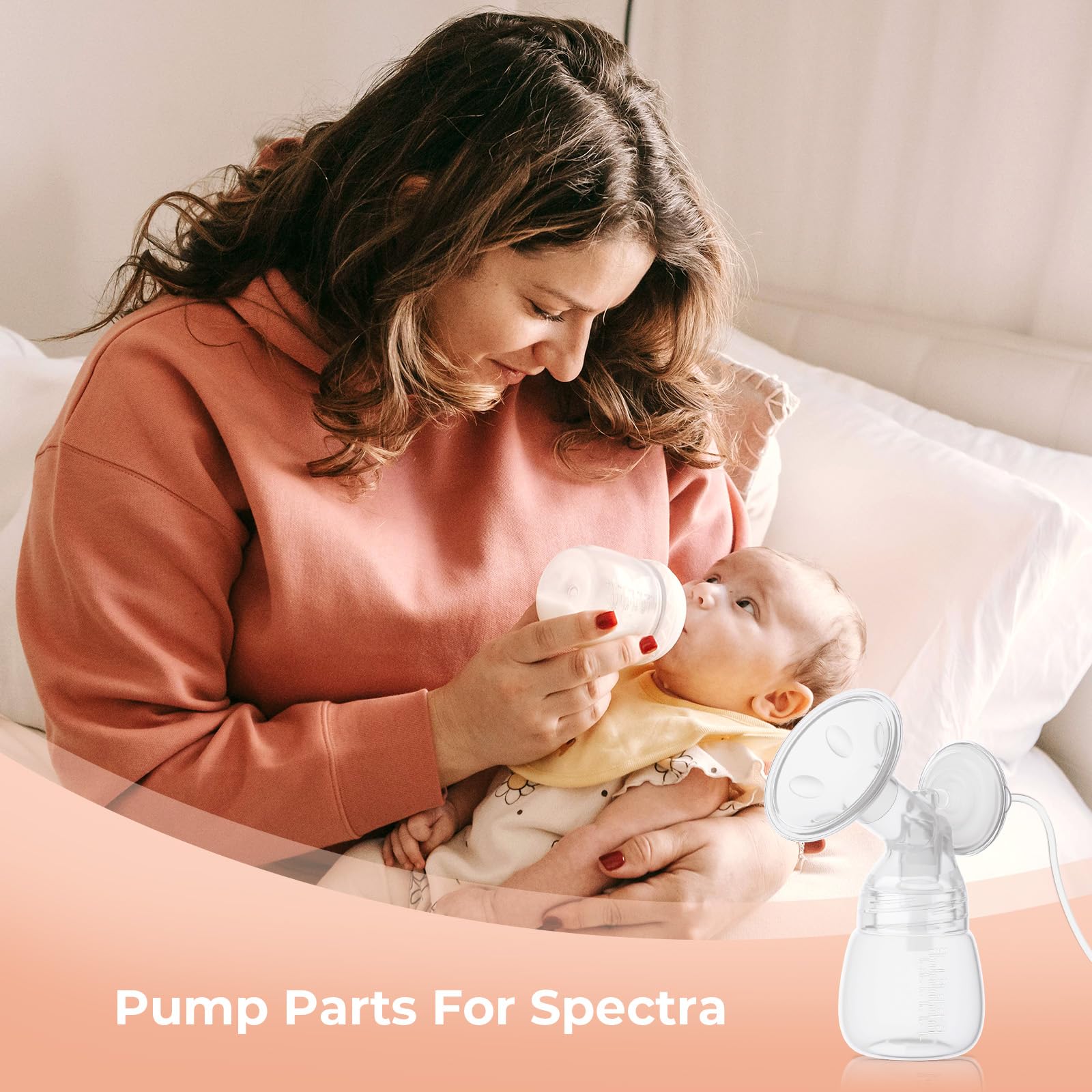 Breast Pump Parts Compatible with Spectra Bottles for Pumping Spectra Replacement Pump Parts Pump Bottles, Breast Pump s1/s2/9 Plus, Not Original Accessories, 2 Count