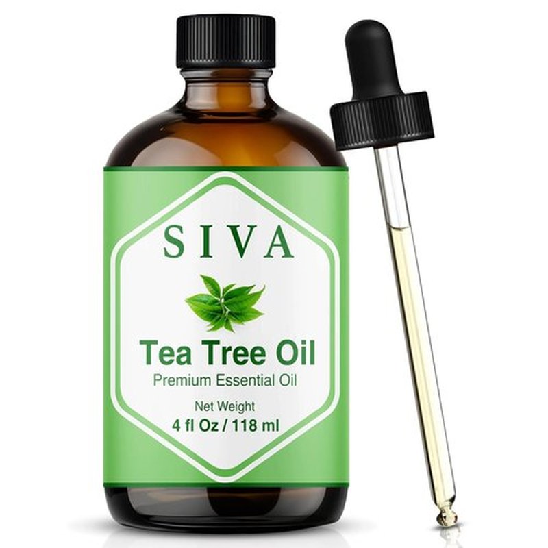 Siva Tea Tree Essential Oil - 100% Natural 4 Fl Oz for Diffuser, Face, Skin Care & Aromatherapy | Dropper Included