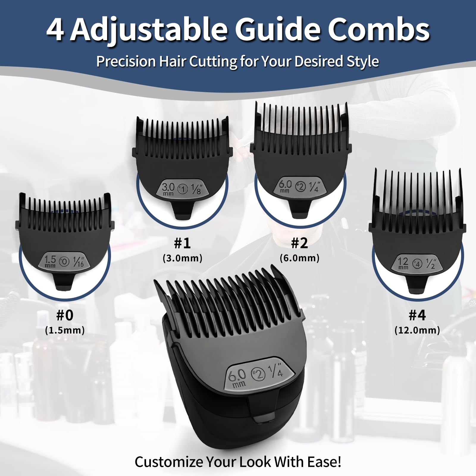 4-Piece Guide Combs Compatible with Remington Shortcut HC4240/4250/4300