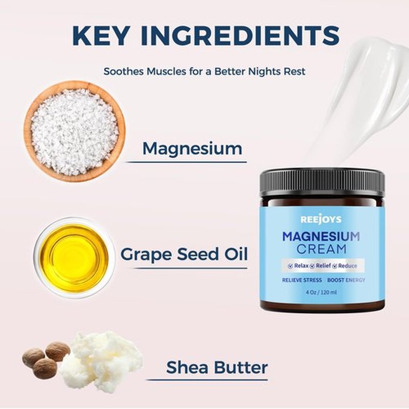 Magnesium Body Butter: Relaxing Magnesium Cream with Shea Butter & Dead Sea Salts | Unscented Magnesium Lotion to Soothe Legs & Feet and Nourish Skin