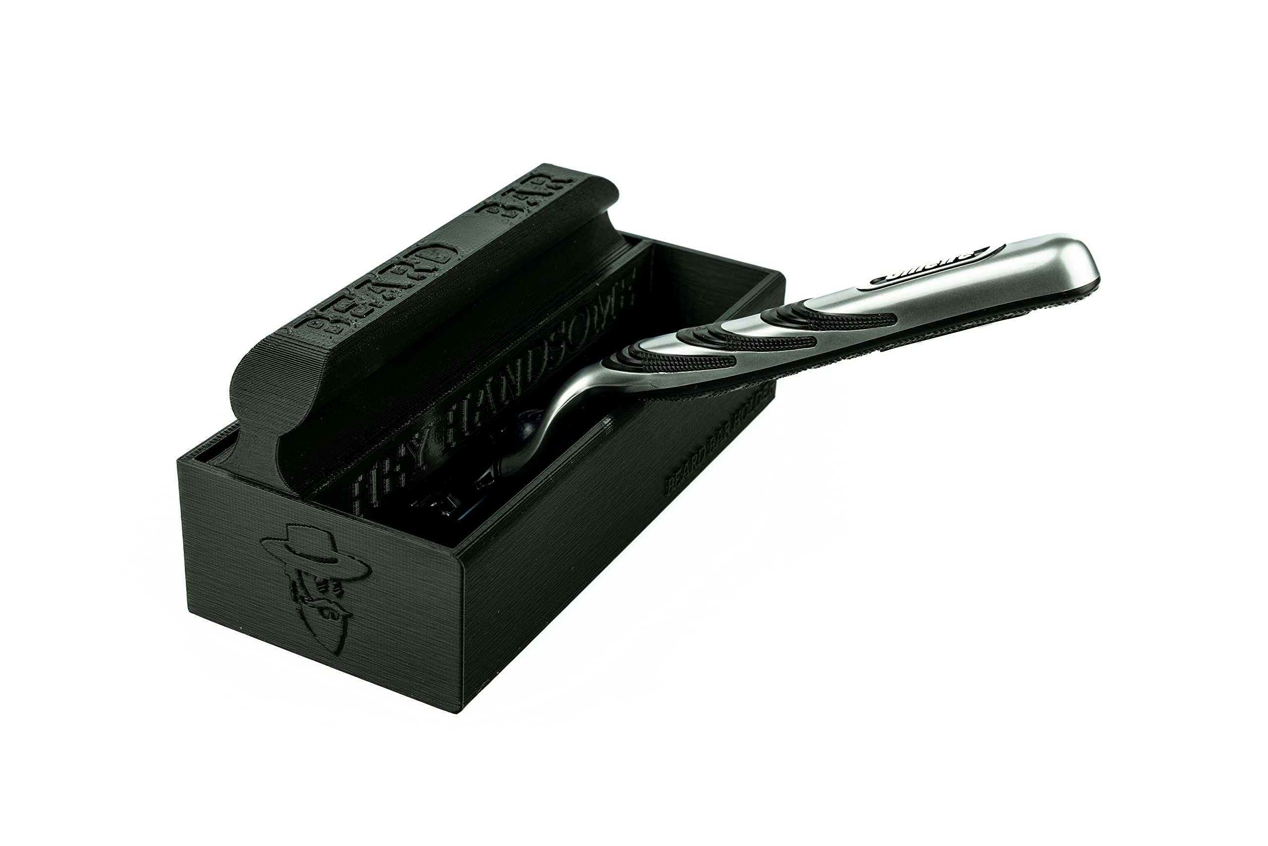 Mat's Beard Bar® & Holder Set - (V1.0) - Made in USA - Clean Up Beard Trimmings from Sinks and Countertops After Shaving - Best Gifts For Men