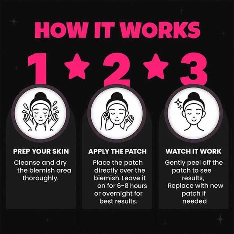 Andlane 280Pcs Star Pimple Patches for Face - Pimple Patches Cute Stars - Hydrocolloid, Salicylic Acid, Tea Tree Oil, Centella - Black Color, 3 Sizes Zit Stickers