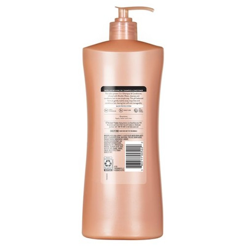 Suave Micellar Infusion 2-in-1 Purifying Shampoo + Conditioner, Gently Cleanses & Conditions for Manageable Hair, Daily Use for All Hair Types, 28 FL OZ Pump, 4 Count