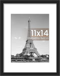 Upsimples 11x14 Picture Frame - Versatile Display for 8x10 Photos with Mat or 11x14 Without Mat - Black