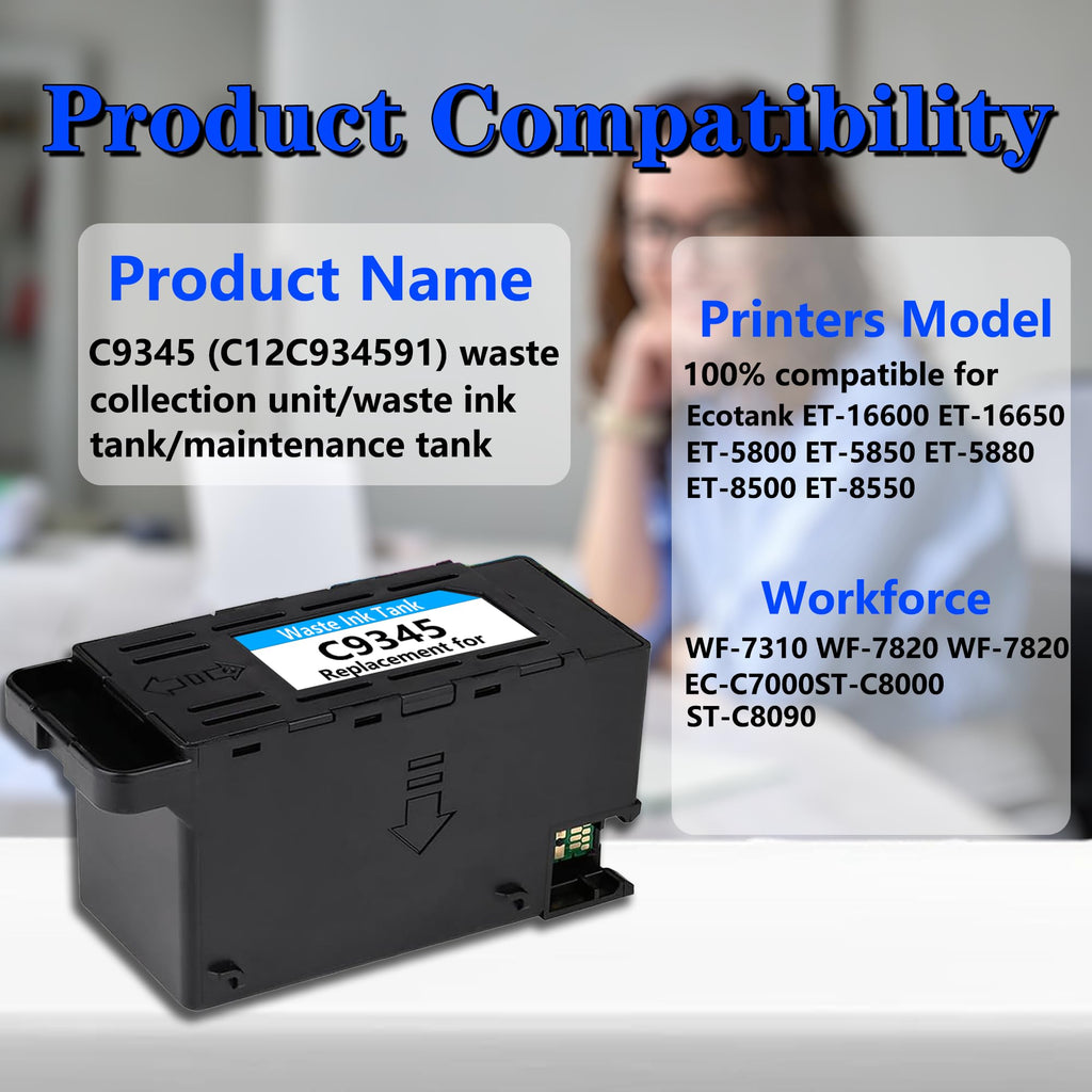 XPRETOER C9345 Ink Maintenance Box Compatibility Replacement for ET-8550 ET-16600 ET-5850 ET-5800 ET-16650 ET-8500 WF-7840 WF-7820 ET-5880 WF-7310 ST-C8000 ST-C8090 Printer (C12C934591/PXMB9/C9345)