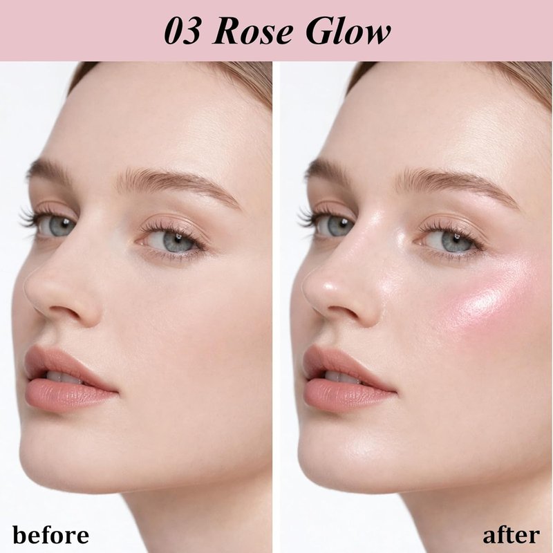 UCANBE Sparkle Bomb Highlighter - Weightless & Buildable Illuminator Palette for Face & Body | 03 Rose Glow