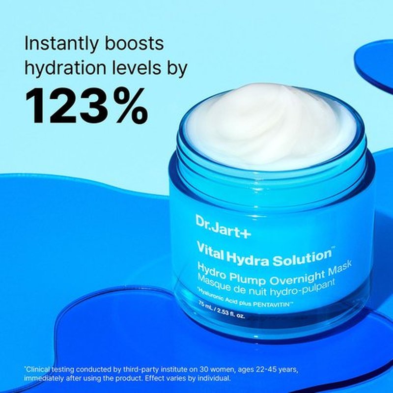 Dr.Jart+ Vital Hydra Solution Hydro Plump Overnight Korean Face Mask with Hyaluronic Acid for Glass Skin | Korean Skin Care, 2.53 Fl Oz