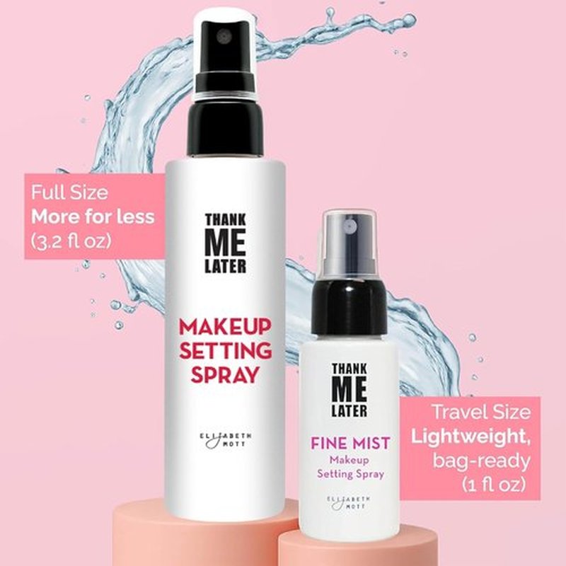 Elizabeth Mott Thank Me Later 3-in-1 Dewy Makeup Setting Spray - Hydrating, Long-Lasting Mist with Niacinamide | Travel-Size 30ml