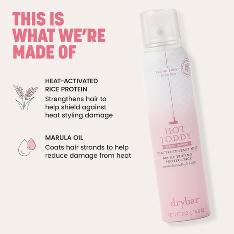 Drybar Hot Toddy Heat Protection Spray - Lightweight Formula for Hair, Shields Against Heat Damage