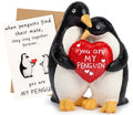 Hodola Anniversary Wedding Gifts for Women Men, Handcrafted Birthday Gift for Her Him Couple, I Love You Birthday Gift for Wife Husband, Penguin Figurine for Boyfriend Girlfriend