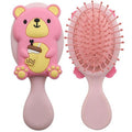 DINATIS Mini Toddler Hair Brush Detangler Brush Kids Detangling Hairbrush Soft Massage Comb Small Travel Hair Brush for Thick Curly Thin Long Short（Pink）