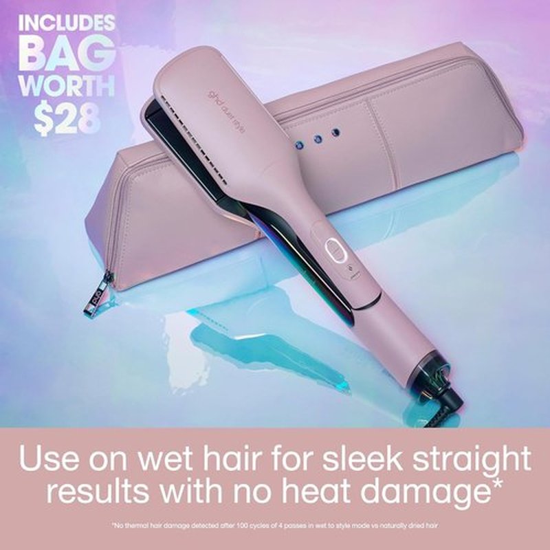 GHD Duet Style - 2-in-1 Flat Iron Hair Straightener & Dryer | Transform Wet Hair to Styled with No Heat Damage | 2X Shine