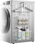 Skiennix Magnetic Dryer Ball Holder - Laundry Room Organization & Storage Solution | White Lint Bin