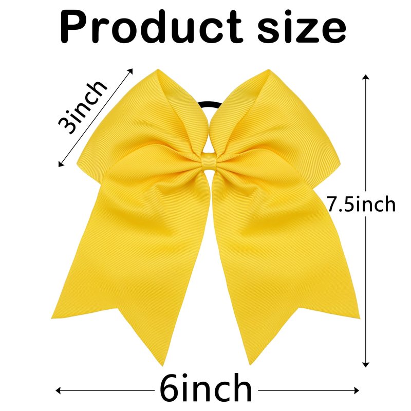 Yxiang 20Pcs Large Cheer Bows for Girls Ponytail Holder Grosgrain Ribbon Bows Elastic Hair Tie Bands for Cheerleading Teen Girls College Sports