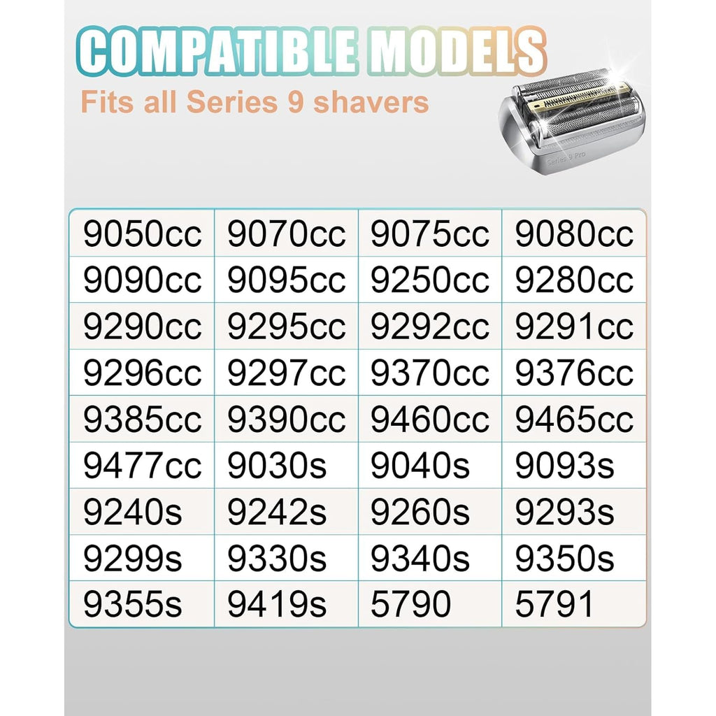92S Replacement Shaver Head Compatible with Braun 9 Series Foil Shaver