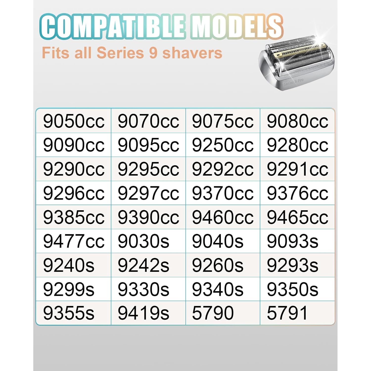 92S Replacement Shaver Head Compatible with Braun 9 Series Foil Shaver