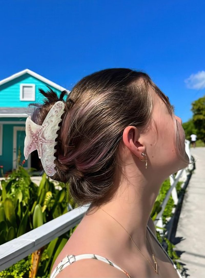 LILIE&WHITE Acrylic Hair Clips For Women Purple Claw Clips Summer Beach Starfish Hair Clip With Claw Hair Styling Hair Clips Accessories Long-lasting Fixed Hairstyle