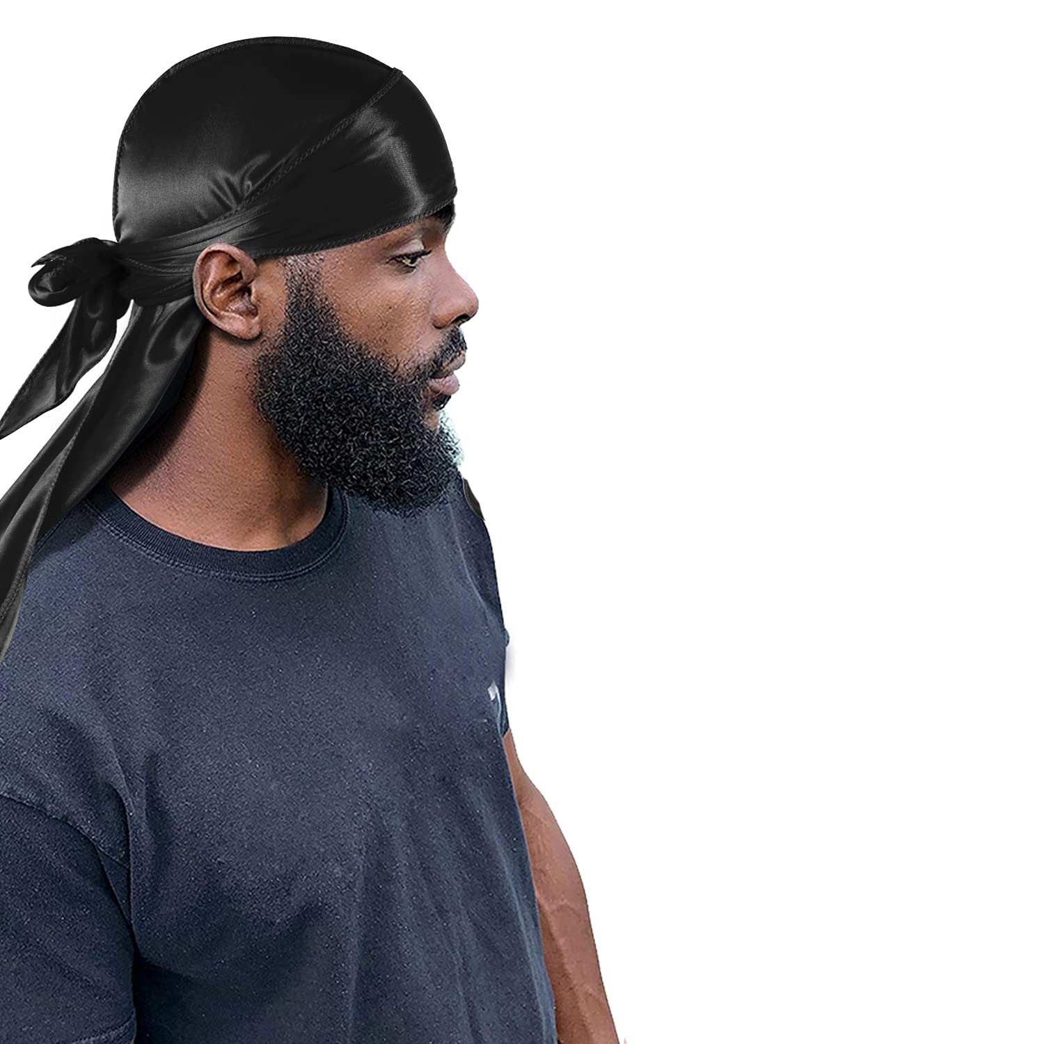 3PCS Silky Durags Pack for Men Waves, Satin Doo Rag, Award 1 Wave Cap,N