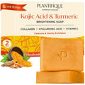 PLANTIFIQUE Kojic Acid Soap for Hyperpigmentation - Turmeric Soap 2 Bars with Hyaluronic Acid, Collagen, Vitamin C for Dark Spots - Face Wash for Women and Men, Vegan Skincare, 160g / 5.64 oz