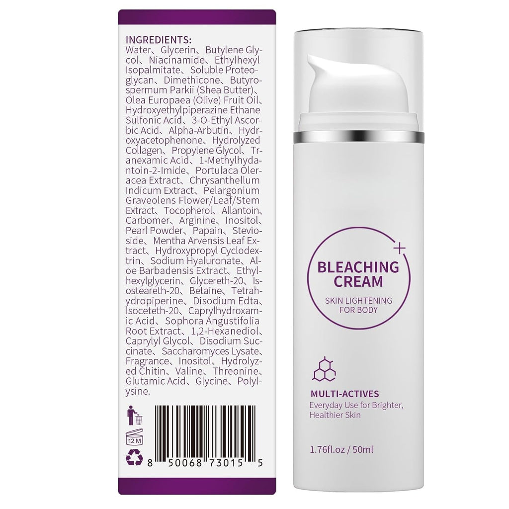 VicGFHS Skin Bleaching Cream, Skin Lightening Cream, Dark Spot Remover for Body, Elbows, Knees & Intimate Areas, Moisturizing Formula with Vitamin C, Lightweight & Fast Absorbing, 1.76 fl oz