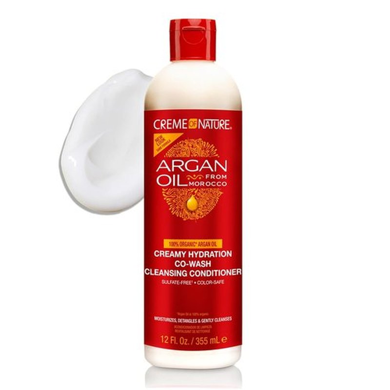 Creme of Nature Creamy Hydration Co-Wash - Sulfate-Free Cleansing Conditioner with Argan Oil | 12 oz