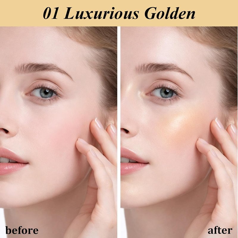 UCANBE Sparkle Bomb Highlighter - Weightless Buildable Illuminator Palette for Face & Body | Luxurious Golden