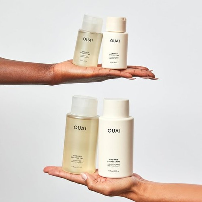 OUAI Fine Hair Shampoo - Travel Size Biotin Thickening Formula for Flat, Thin Hair - Volumizing & Strengthening, 3 Oz