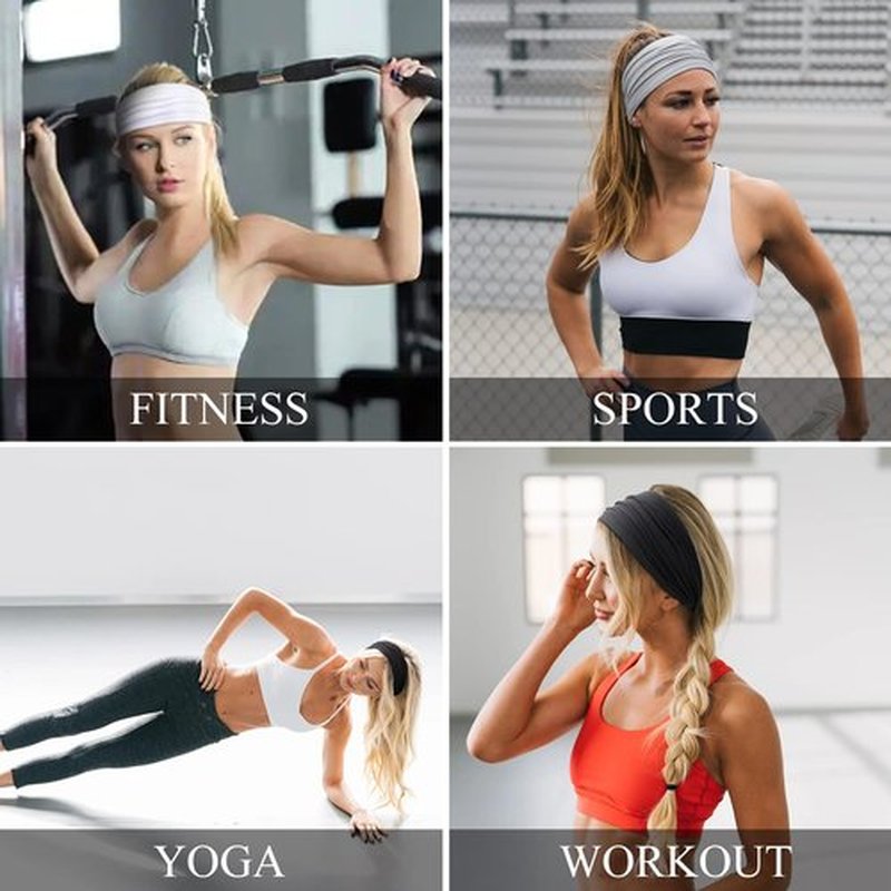 Huachi Wide Non-Slip Headbands - Workout Yoga Hair Accessories for Women
