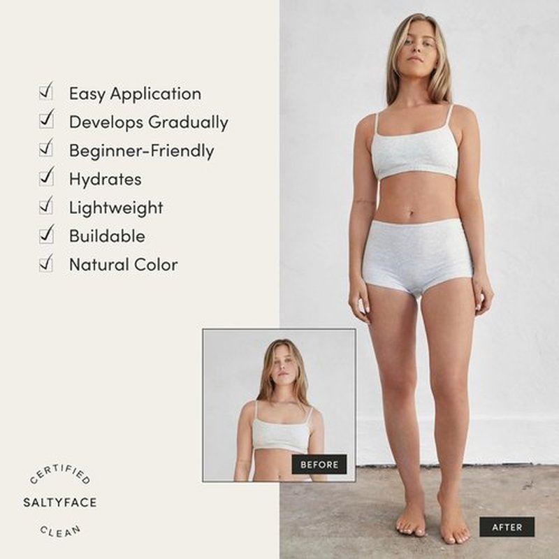SALTYFACE Tanning Foam - Light to Medium Self Tanner for Body & Legs - Streak-Free, Oil-Free - 5 FL OZ (150 ML)