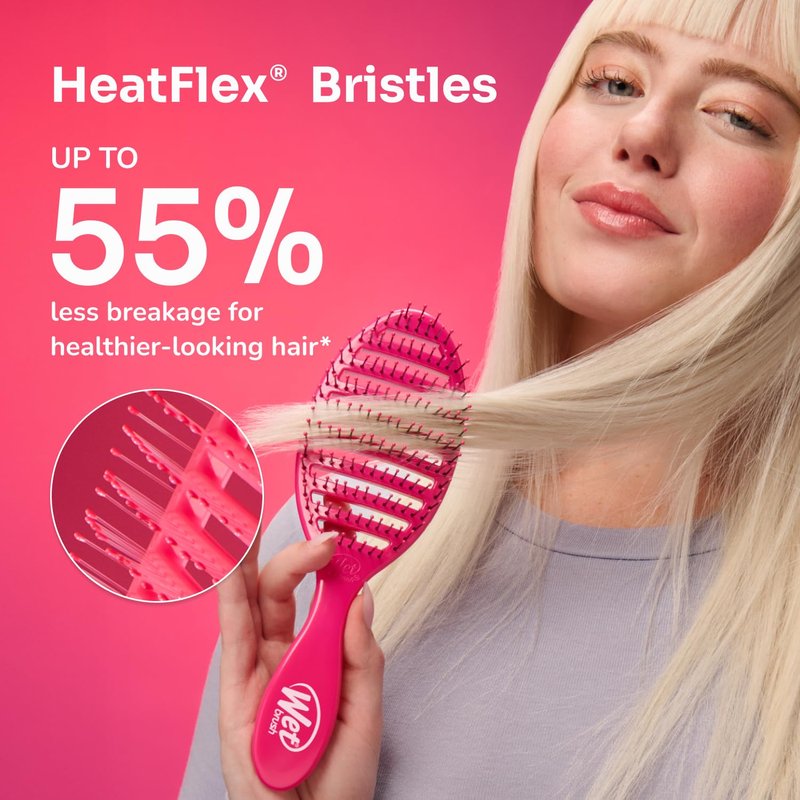 Wet Brush Refresh and Extend Speed Dry Black Detangling Hair Brush -Vented Design Ultra Soft HeatFlex Bristles Are Blow Dry Safe -Removes Dirt Excess Oils & Impurities-Charcoal Bristles (Pack of 2)