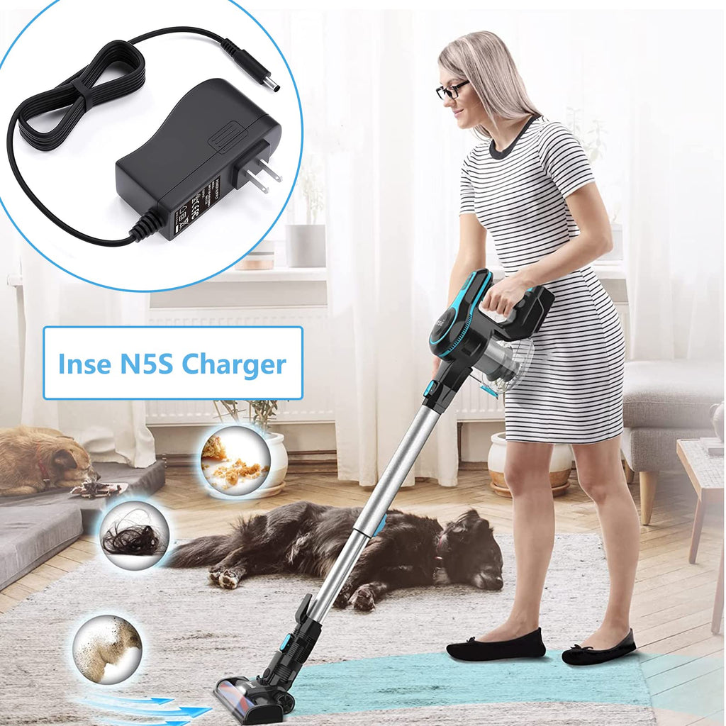 VHBW Charger for INSE Cordless Vacuum Charger Fit with Inse N5S N5 N6 N6S V70 N6-1 N6-2 AC, Power Cord for Wowgo S108, Replacement Power Adapter Deik VC-1518-US Cordless Vacuum 5.9FT