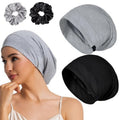 2PCS Large Sleep Cap Bonnet for Sleeping Black Women Men, Adjustable Cooling Lining Bonnets for Curly Hair Wrap Braids Beanie Night Hat
