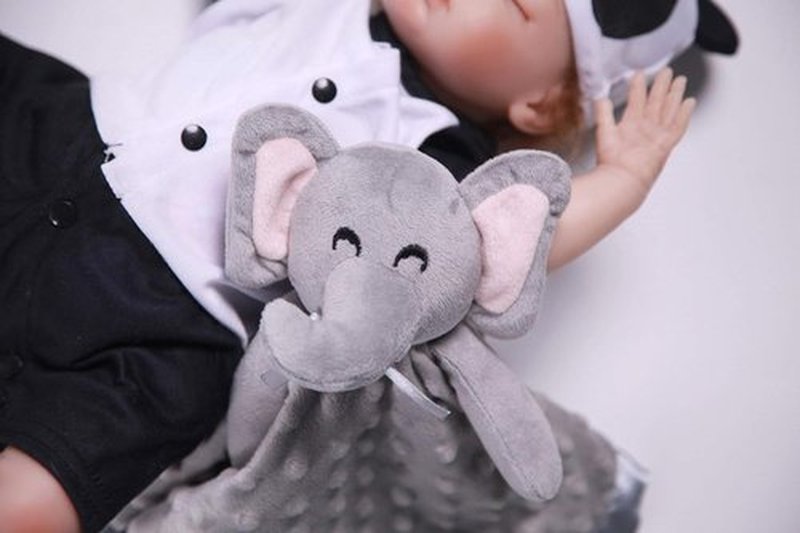 Pro Goleem Elephant & Bunny Security Blanket - Soft 16'' Plush Comfort for Babies