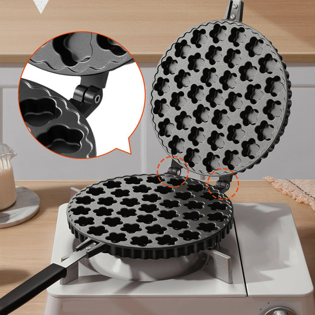 Hong Kong Egg Waffler, Petal Shape Nonstick Double Side Bubble Waffle Maker