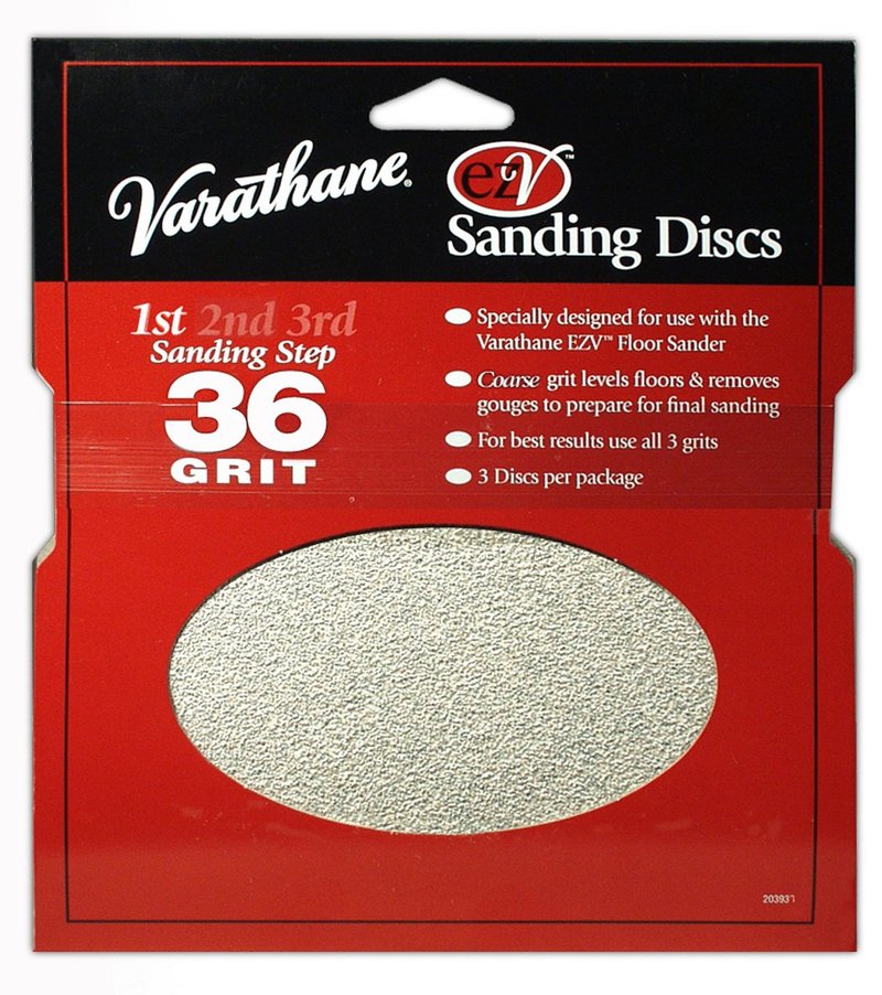 Varathane 36 Grit Sand Discs for EZV Floor Finish Sanders, 3-Pack