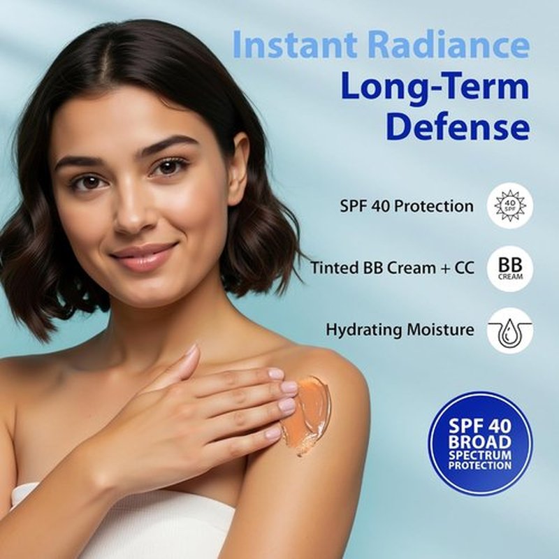 Dr. Denese Broad Spectrum SPF 40 Defense Day Cream - Tinted Moisturizer & Sunscreen | Hydrating BB Cream for Smooth, Radiant Skin - 2 oz