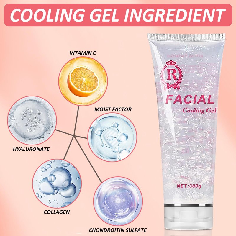 YMEYFAN 3PCS Conductive Gel, Cooling Gel for Salon Hair Removal Machine Skin Care, Moisturizing Hydrating Suitable for Facial Device for Women and Men in Body or Face Cools (900ML)