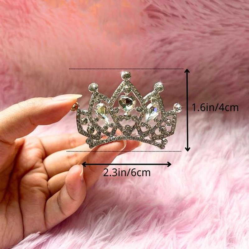 Mini Tiaras Crown with Hair Comb Mini Tiara Bulk Crown Princess Crystal Shiny Tiaras Headbands for Women Hair Accessories Ballet Headdress for Women 4 PCS