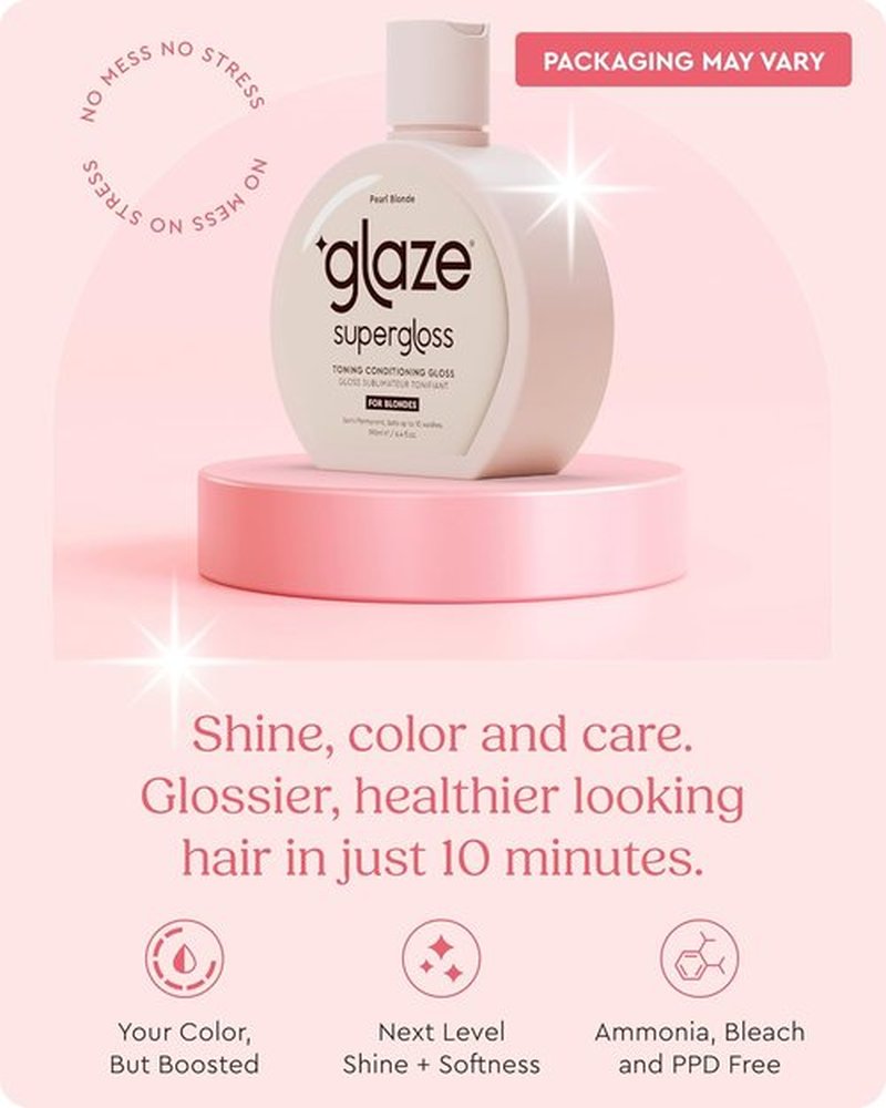Glaze Supergloss Color Conditioning Gloss - Hydrating Semi-Permanent Hair Gloss for Light Blonde - 6.4 Fl Oz - Purple Pearl